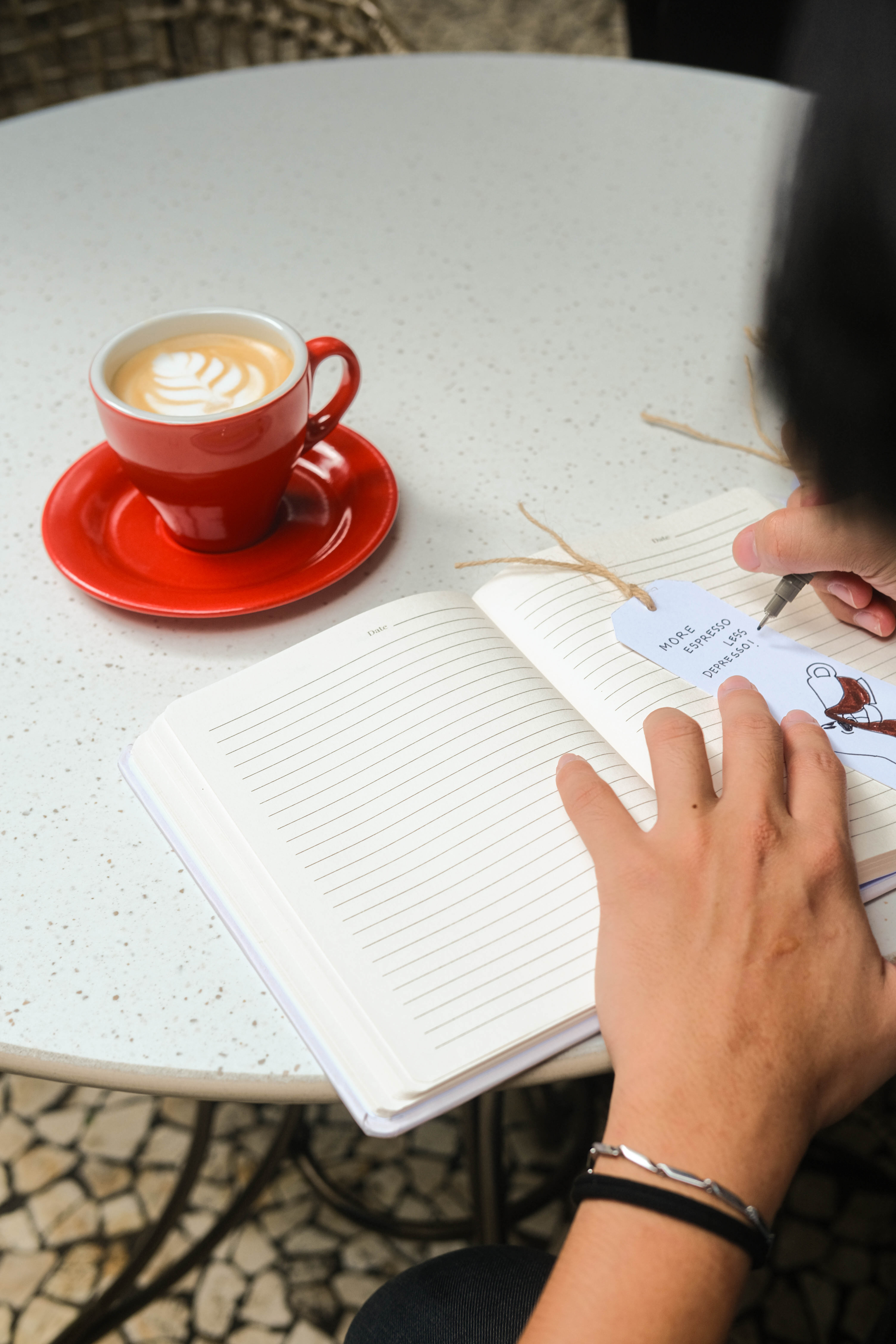 Bookmark and coffee